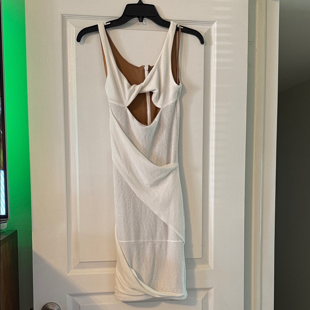 JLUXLABEL White Ribbed Knit Top